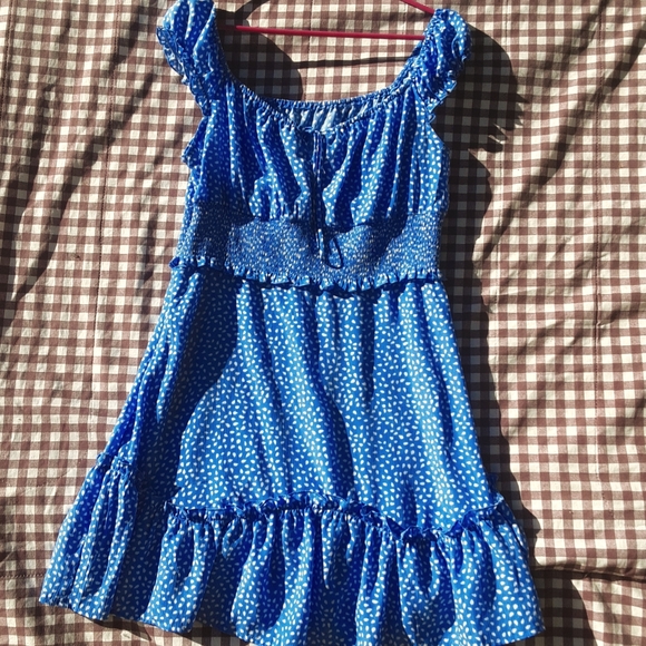 Woman's Smocked Boho Light Blue Sundress 💙🤍 - Picture 1 of 5
